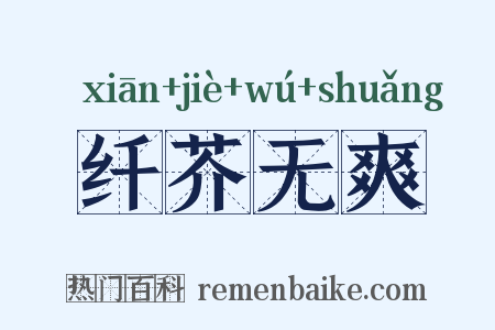 纤芥无爽是什么意思的图片